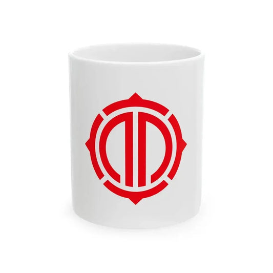 Flag of Kamaishi Iwate red version (Japan) White Coffee Mug 11oz - Go Mug Yourself