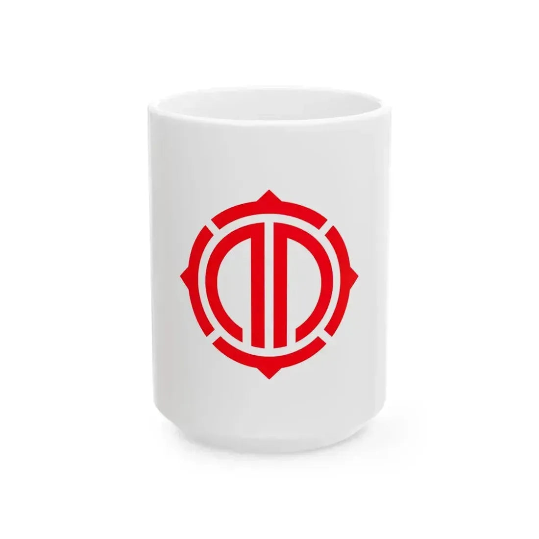 Flag of Kamaishi Iwate red version (Japan) White Coffee Mug 15oz - Go Mug Yourself