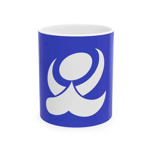 Flag of Kamiamakusa Kumamoto Blue BG variant (Japan) White Coffee Mug 11oz - Go Mug Yourself