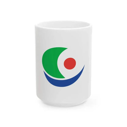 Flag of Kamijima Ehime (Japan) White Coffee Mug 15oz - Go Mug Yourself