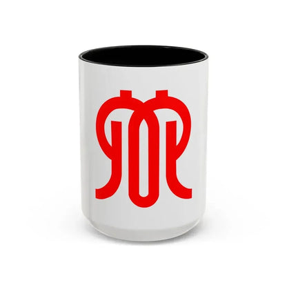 Flag of Kanagawa Prefecture Japan - Accent Coffee Mug 15oz Black - Go Mug Yourself