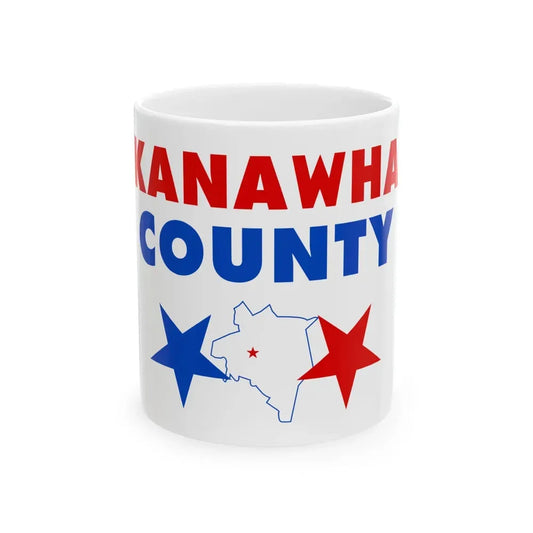 Flag of Kanawha County West Virginia (United States) White Coffee Mug 11oz - Go Mug Yourself