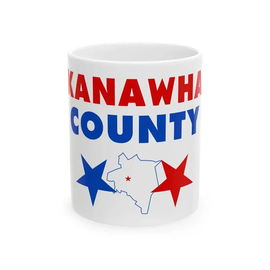 Flag of Kanawha County West Virginia (United States) White Coffee Mug 11oz - Go Mug Yourself
