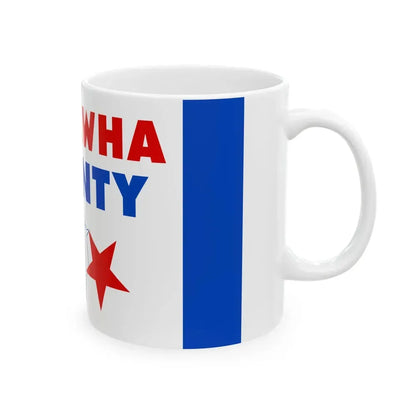 Flag of Kanawha County West Virginia (United States) White Coffee Mug - Go Mug Yourself
