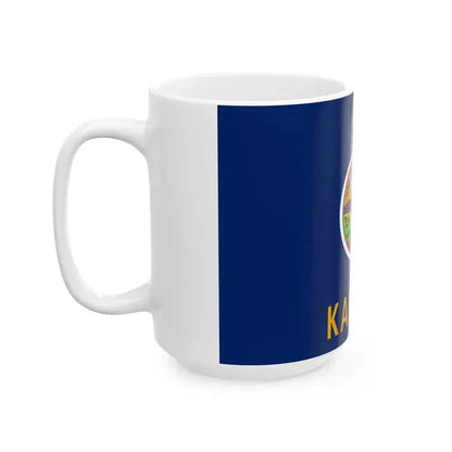 Flag of Kansas 3-2 (United States) White Coffee Mug - Go Mug Yourself