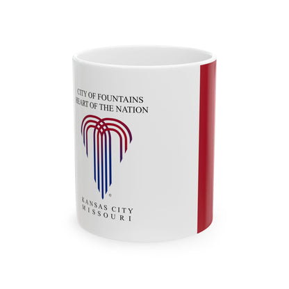 Flag of Kansas City Missouri 1992-1995 (United States) White Coffee Mug-11oz-Go Mug Yourself