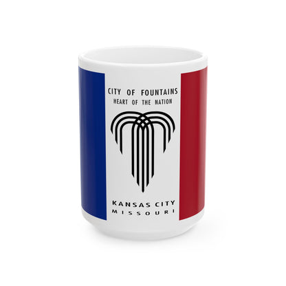 Flag of Kansas City Missouri 1995-2023 (United States) White Coffee Mug-15oz-Go Mug Yourself