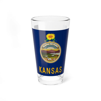 Flag of Kansas State (United States) Pint Glass 16oz 16oz - Go Mug Yourself