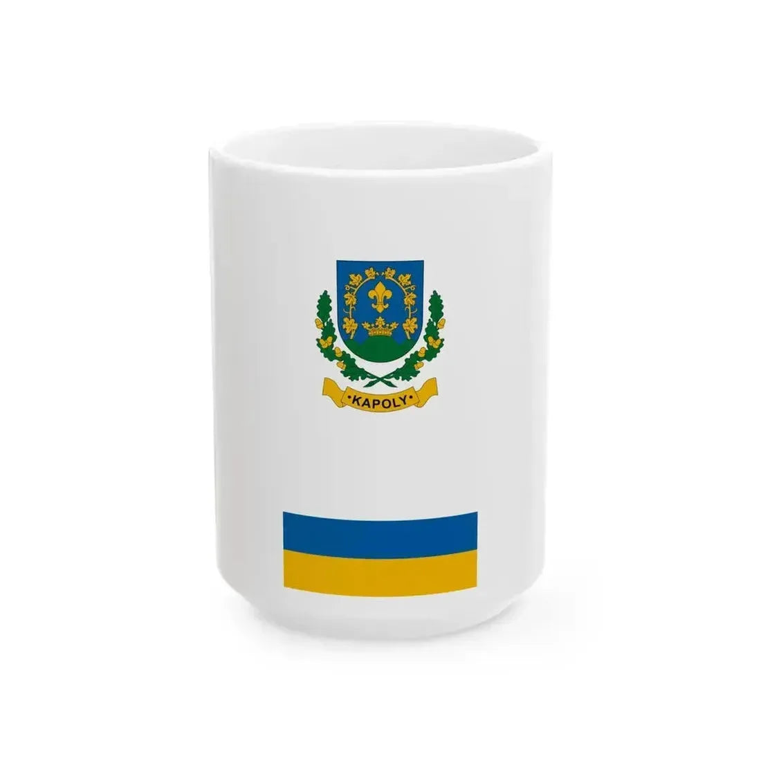 Flag of Kapoly (Hungary) White Coffee Mug 15oz - Go Mug Yourself