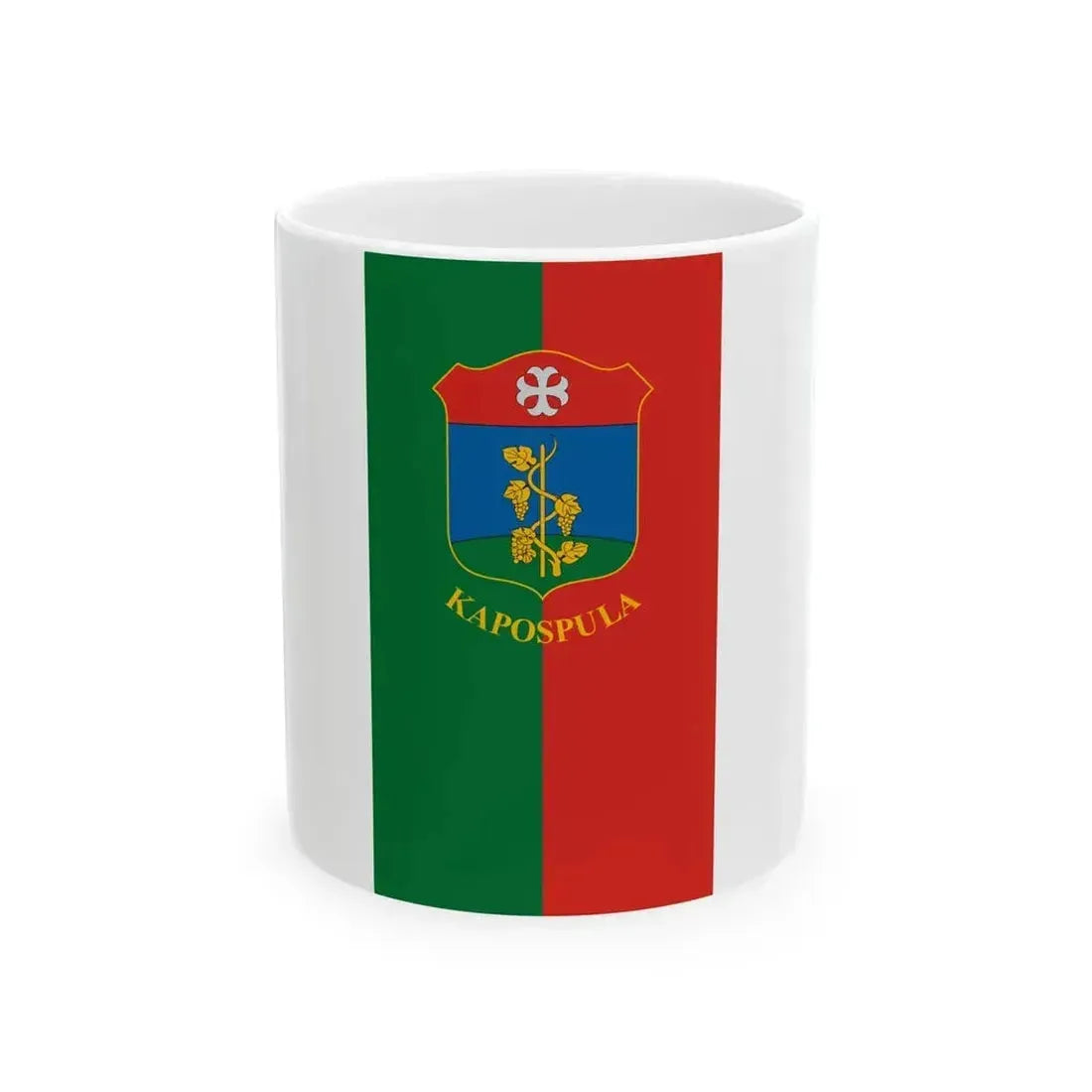 Flag of Kapospula (Hungary) White Coffee Mug 11oz - Go Mug Yourself