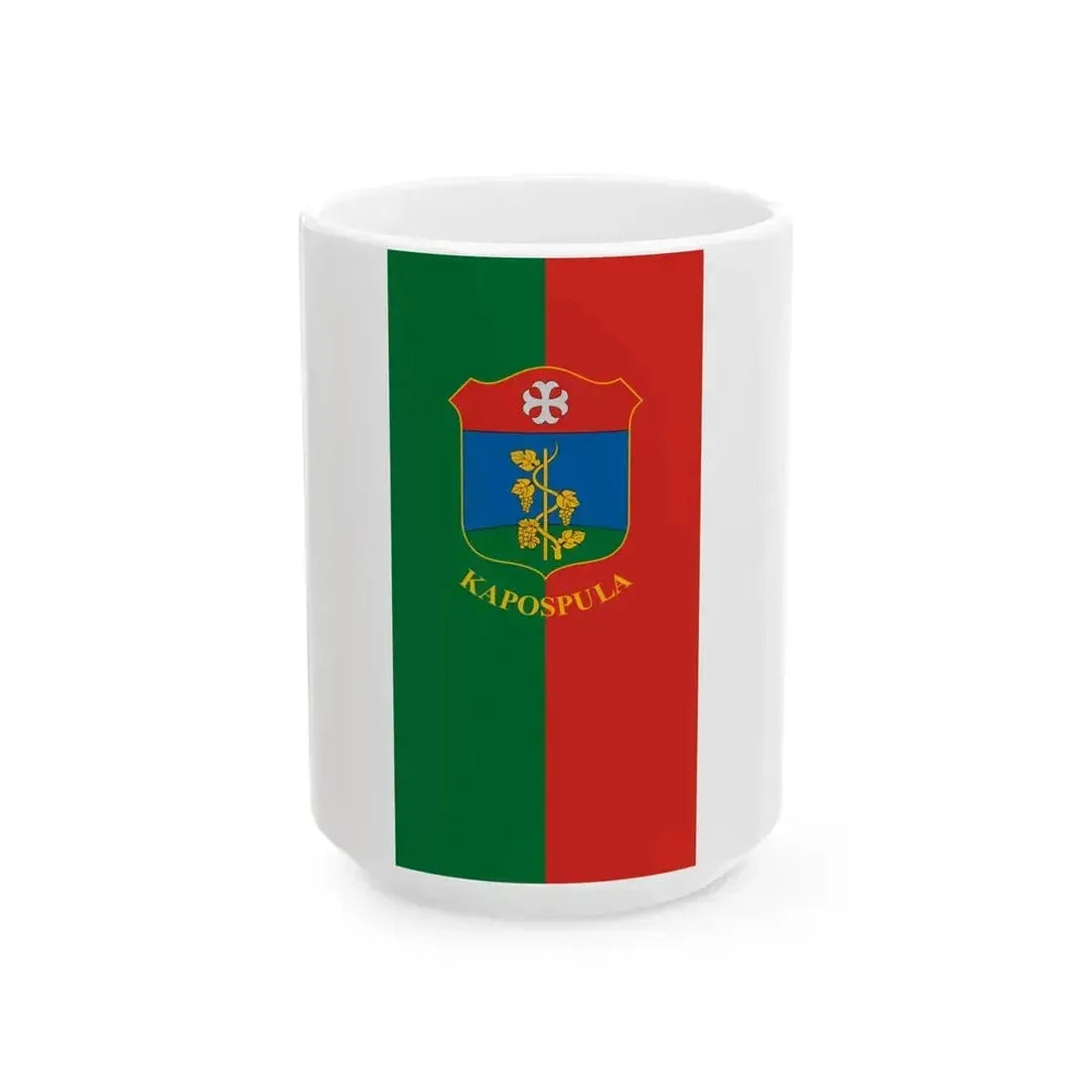 Flag of Kapospula (Hungary) White Coffee Mug 15oz - Go Mug Yourself