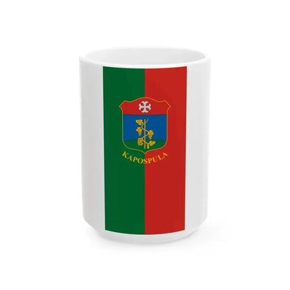 Flag of Kapospula (Hungary) White Coffee Mug 15oz - Go Mug Yourself