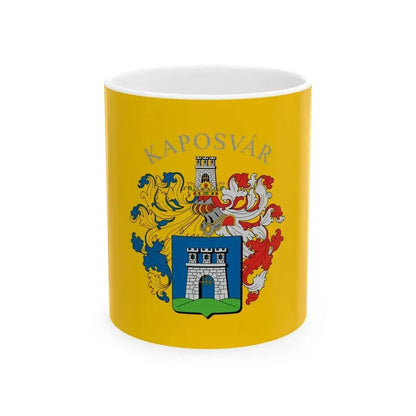 Flag of Kaposvar (Hungary) White Coffee Mug 11oz - Go Mug Yourself