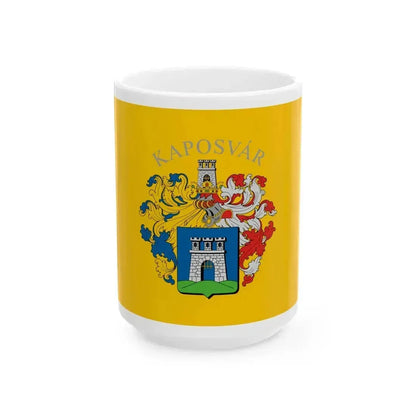 Flag of Kaposvar (Hungary) White Coffee Mug 15oz - Go Mug Yourself