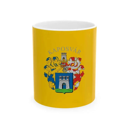 Flag of Kaposvar variant (Hungary) White Coffee Mug 11oz - Go Mug Yourself