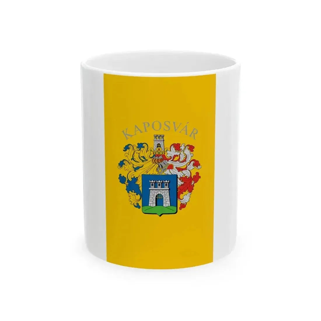 Flag of Kaposvar vertical (Hungary) White Coffee Mug 11oz - Go Mug Yourself