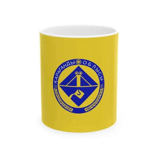 Flag of Karagandy Oblast (Kazakhstan) White Coffee Mug 11oz - Go Mug Yourself