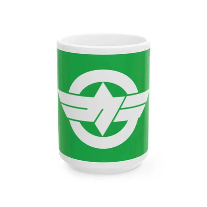 Flag of Karakuwa Miyagi 1963-2006 (Japan) White Coffee Mug 15oz - Go Mug Yourself
