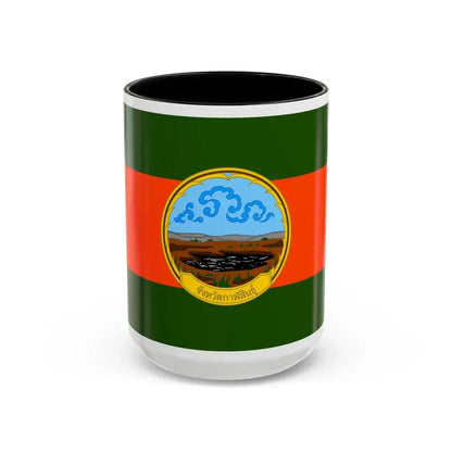 Flag of Karasin Province Thailand - Accent Coffee Mug 15oz Black - Go Mug Yourself