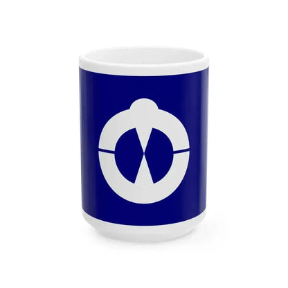 Flag of Karasuyama Tochigi 1954-2005 (Japan) White Coffee Mug 15oz - Go Mug Yourself