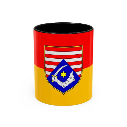 Flag of Karlovac County Croatia - Accent Coffee Mug 11oz Black - Go Mug Yourself