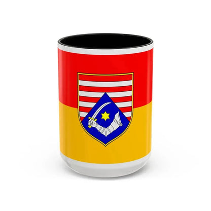 Flag of Karlovac County Croatia - Accent Coffee Mug 15oz Black - Go Mug Yourself