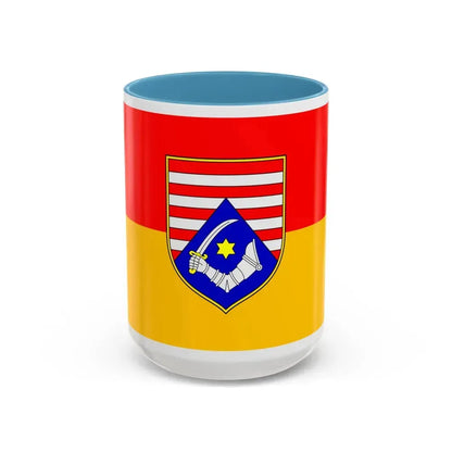 Flag of Karlovac County Croatia - Accent Coffee Mug 15oz Light Blue - Go Mug Yourself