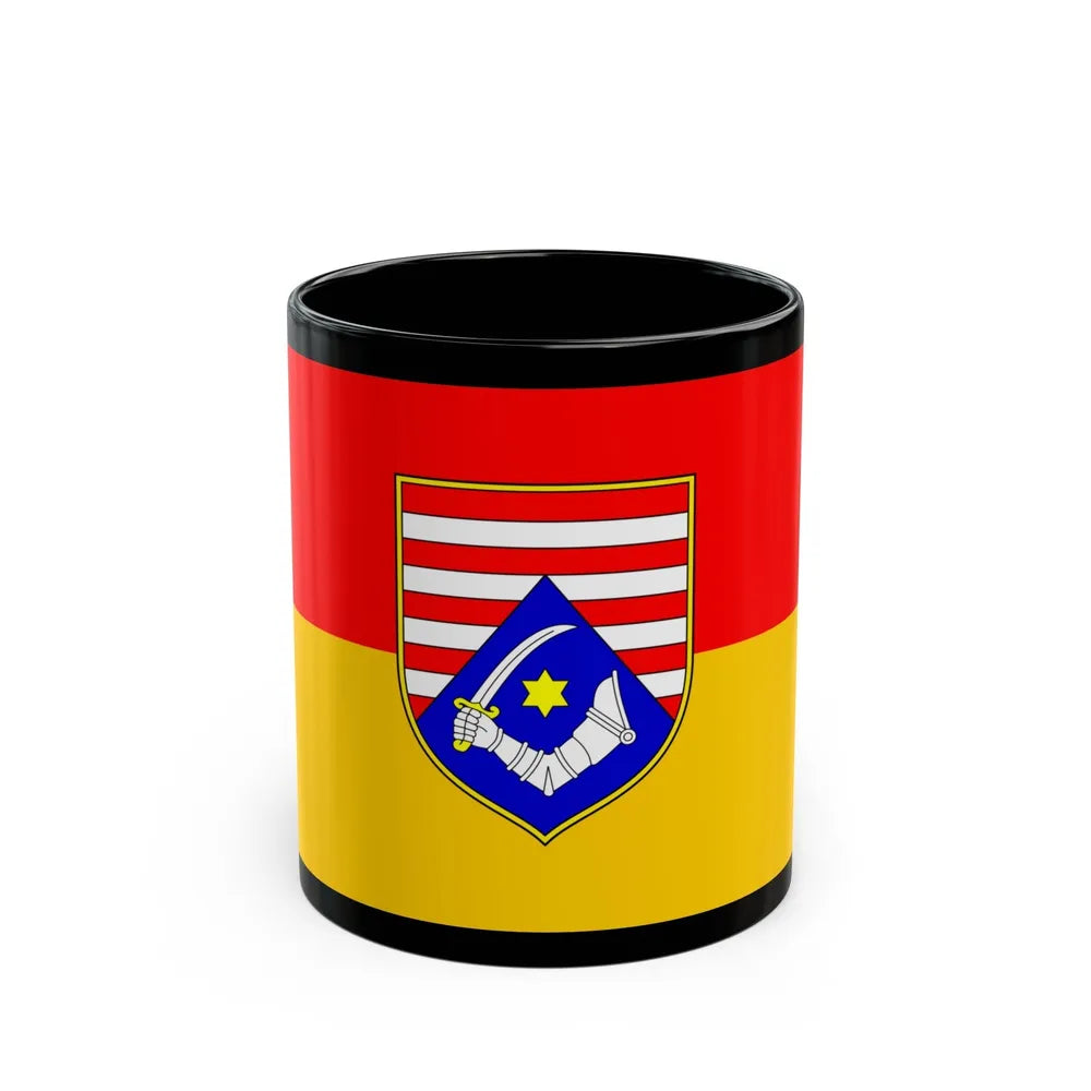 Flag of Karlovac County Croatia - Black Coffee Mug-11oz-Go Mug Yourself