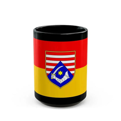 Flag of Karlovac County Croatia - Black Coffee Mug 15oz - Go Mug Yourself