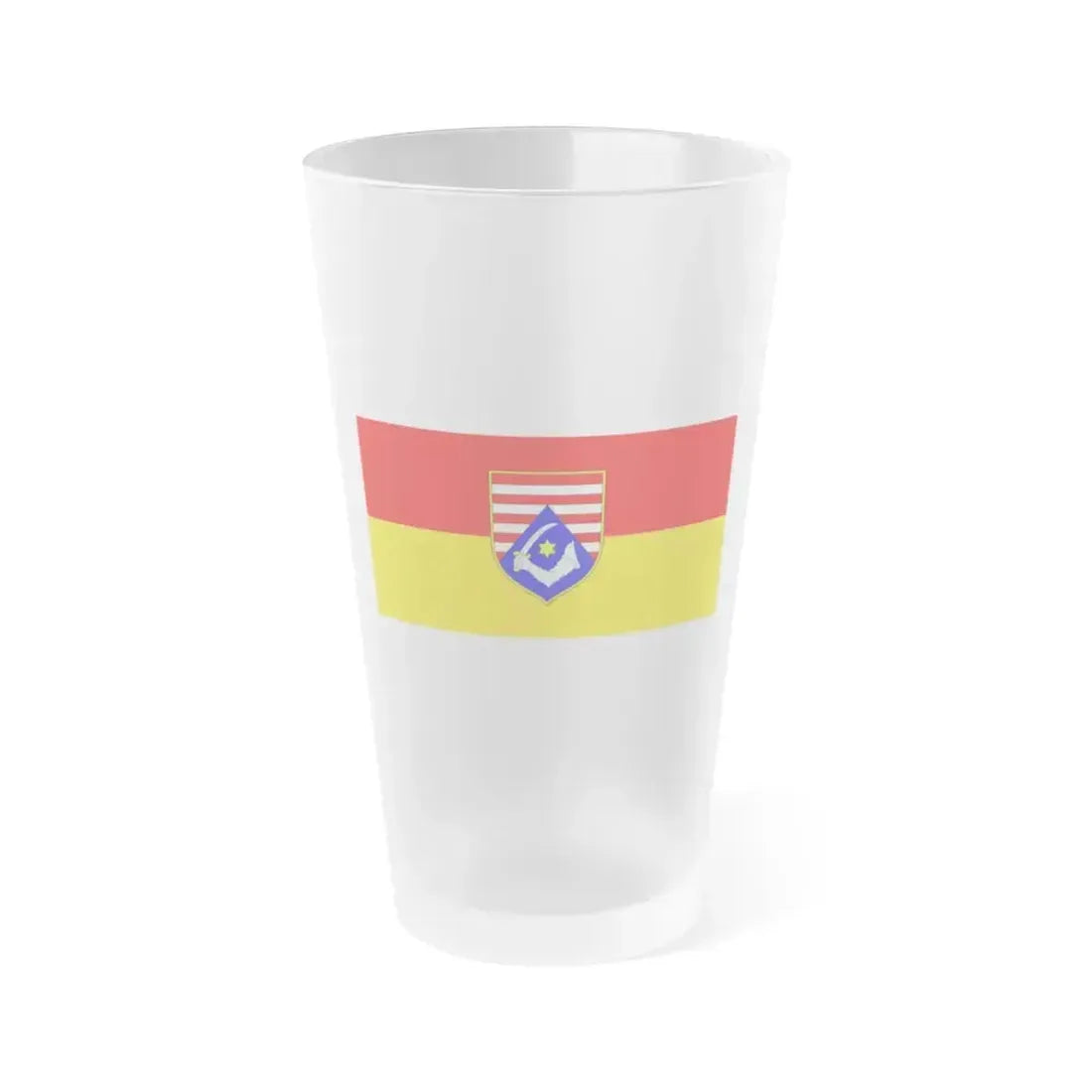 Flag of Karlovac County Croatia - Frosted Pint Glass 16oz 16oz Frosted - Go Mug Yourself