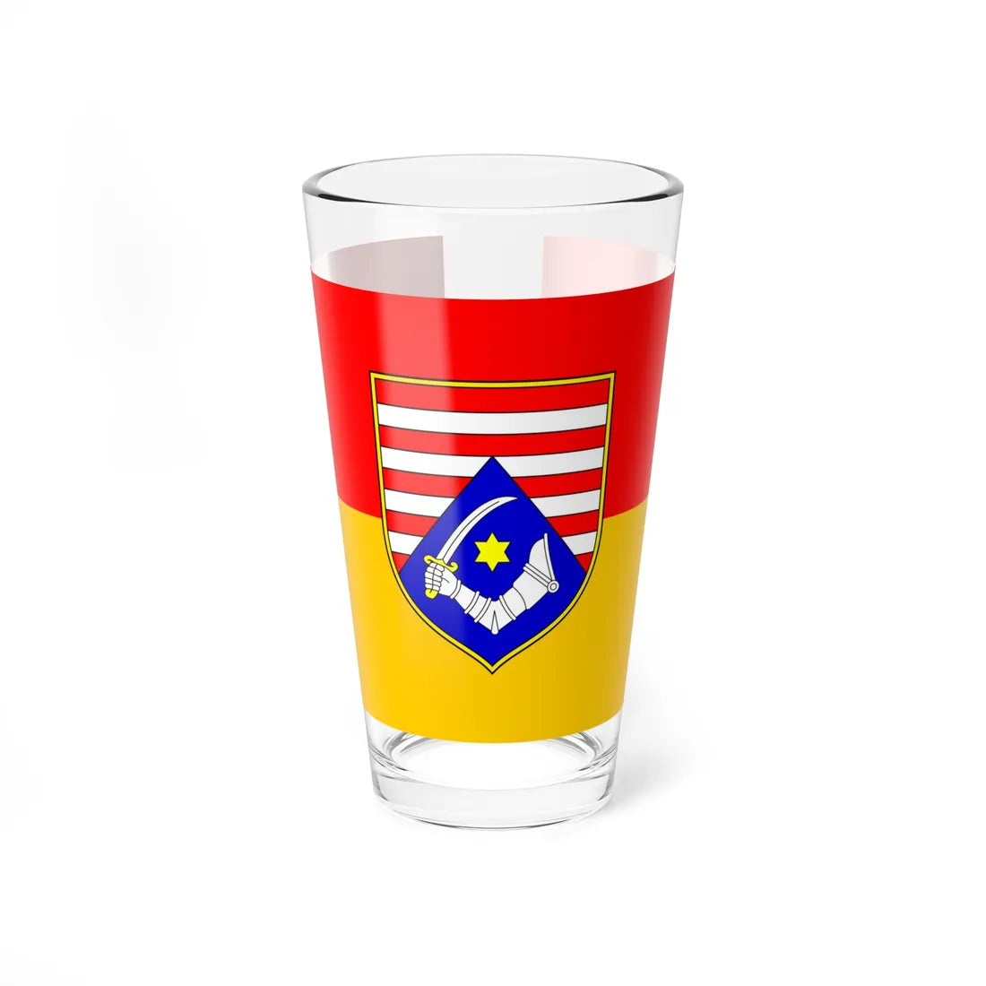 Flag of Karlovac county (Croatia) Pint Glass 16oz 16oz - Go Mug Yourself