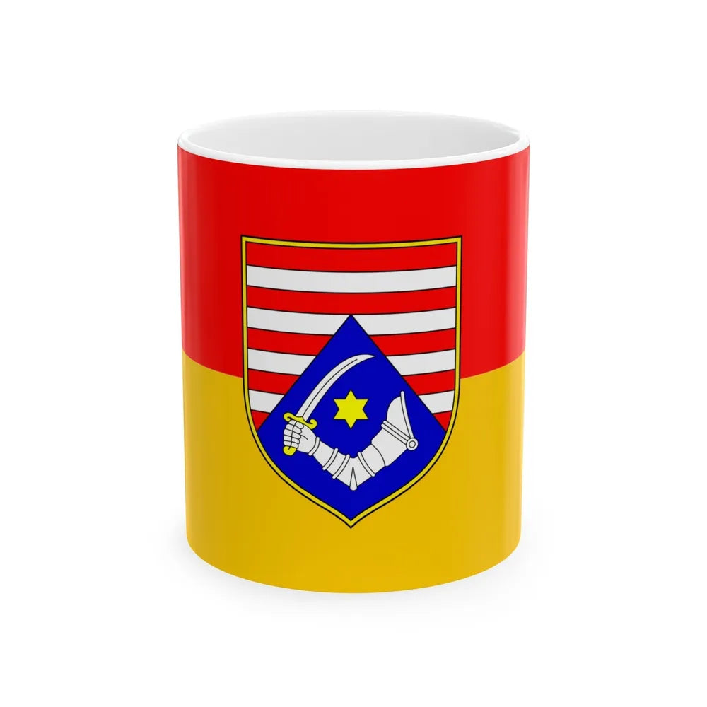 Flag of Karlovac County Croatia - White Coffee Mug-11oz-Go Mug Yourself