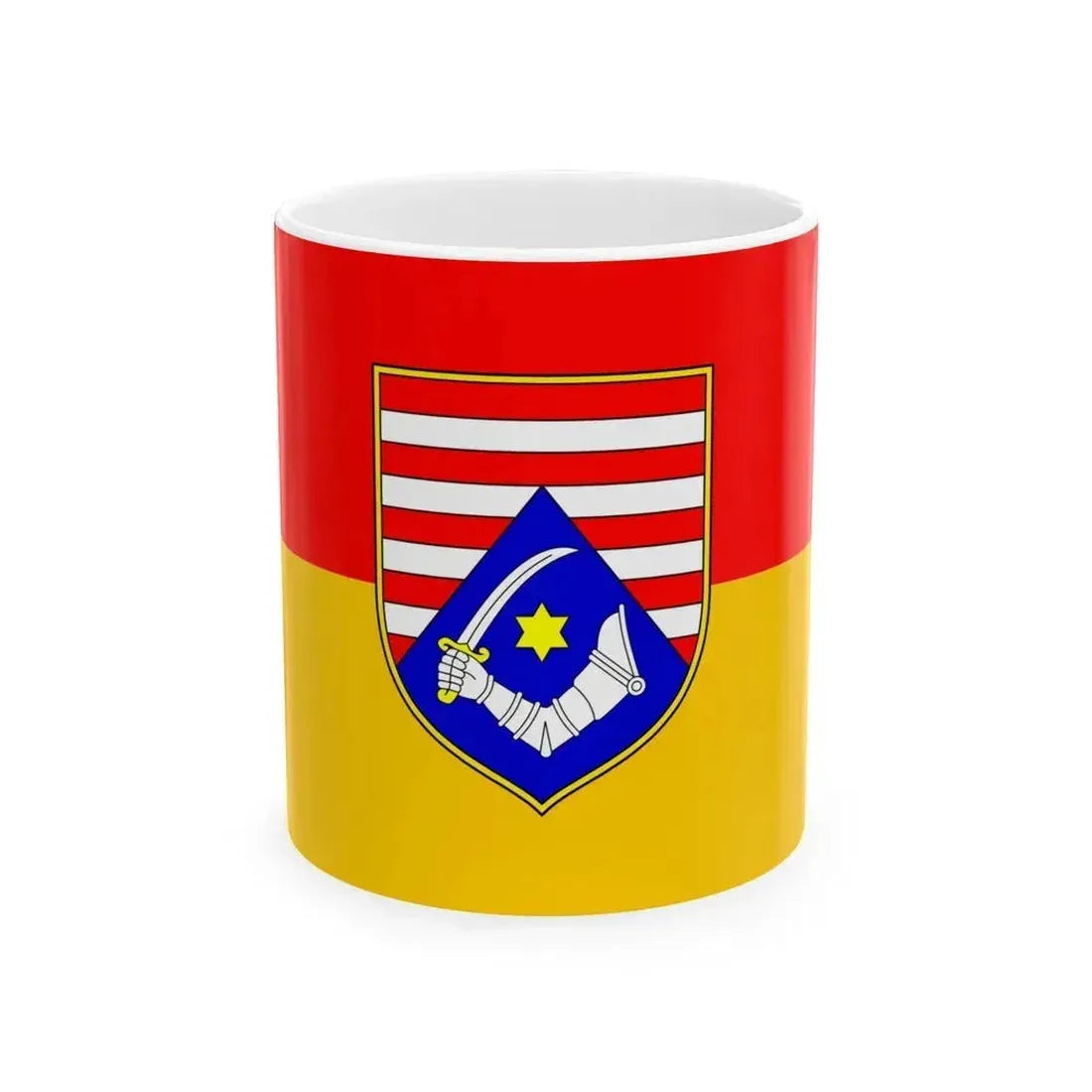 Flag of Karlovac County Croatia - White Coffee Mug 11oz - Go Mug Yourself