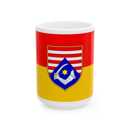 Flag of Karlovac County Croatia - White Coffee Mug 15oz - Go Mug Yourself