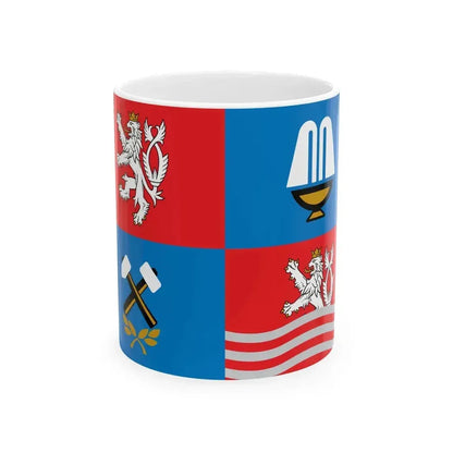 Flag of Karlovy Vary Region (Czech Republic) White Coffee Mug 11oz - Go Mug Yourself