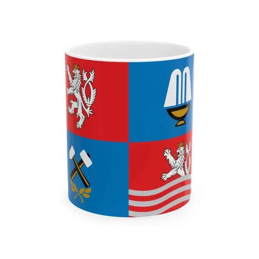 Flag of Karlovy Vary Region (Czech Republic) White Coffee Mug 11oz - Go Mug Yourself