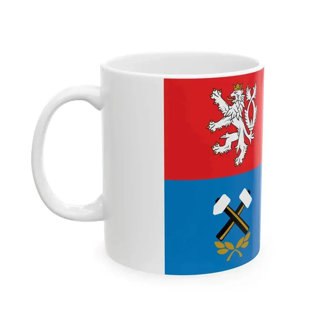 Flag of Karlovy Vary Region (Czech Republic) White Coffee Mug - Go Mug Yourself