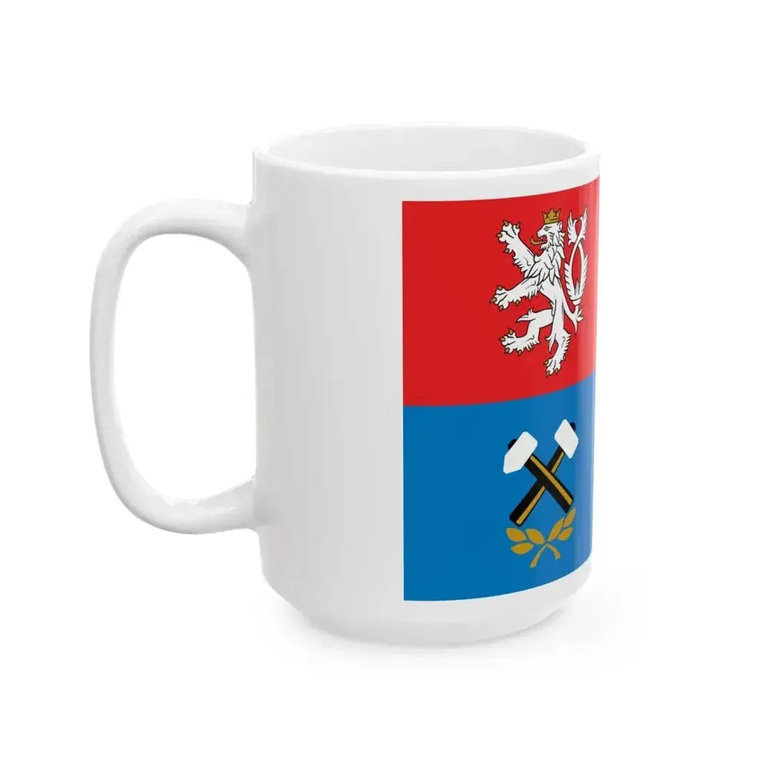 Flag of Karlovy Vary Region (Czech Republic) White Coffee Mug - Go Mug Yourself