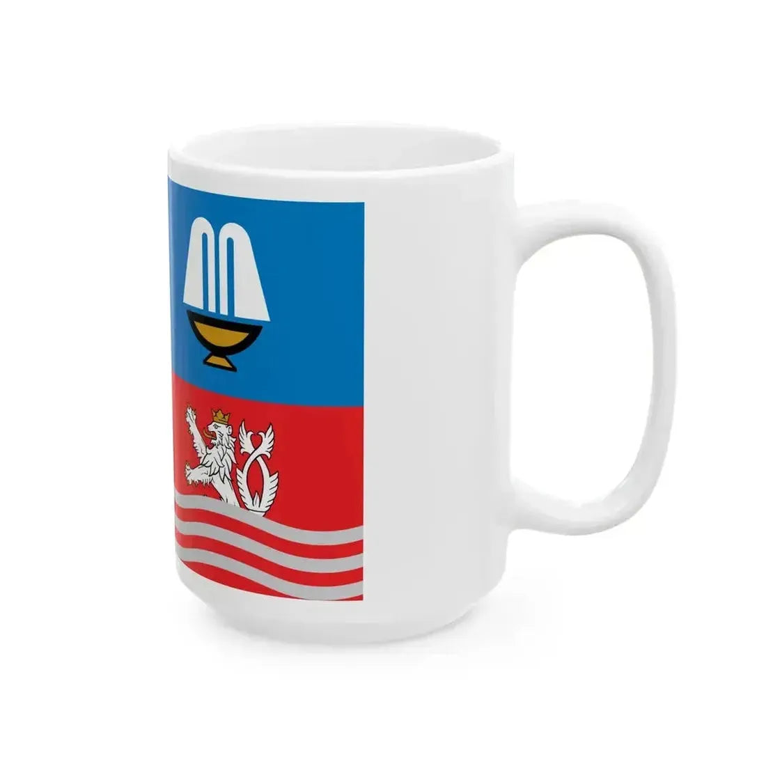 Flag of Karlovy Vary Region (Czech Republic) White Coffee Mug - Go Mug Yourself