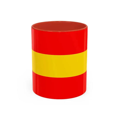Flag of Karlsruhe 2 Germany - Accent Coffee Mug 11oz Red - Go Mug Yourself