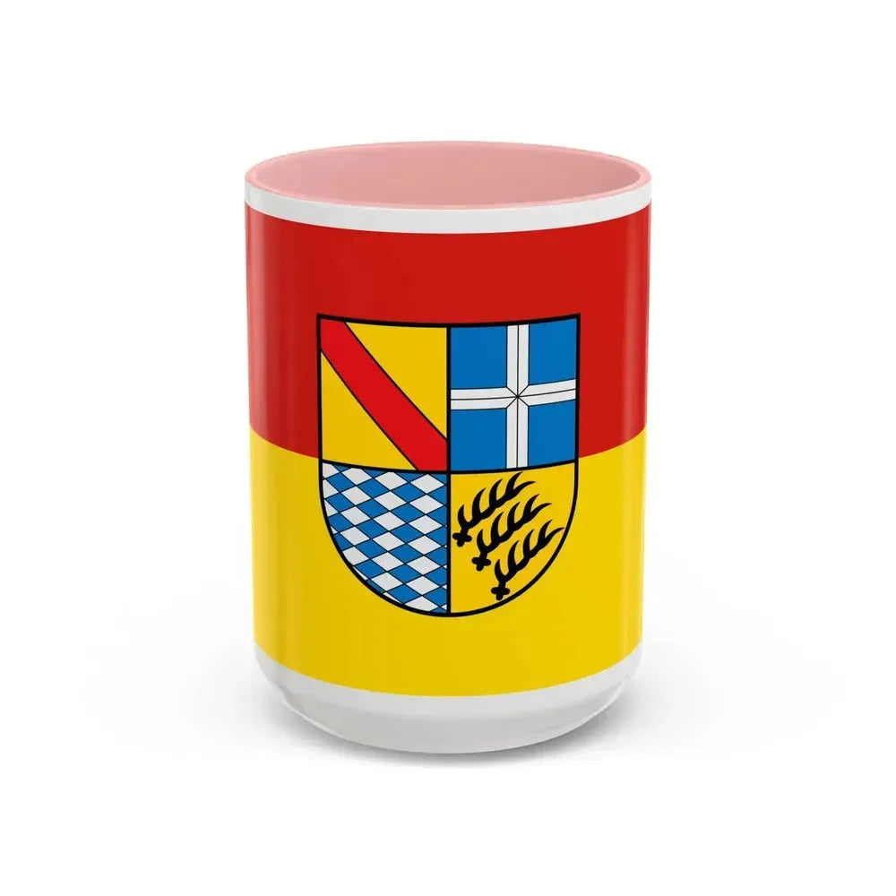 Flag of Karlsruhe Germany - Accent Coffee Mug 15oz Pink - Go Mug Yourself