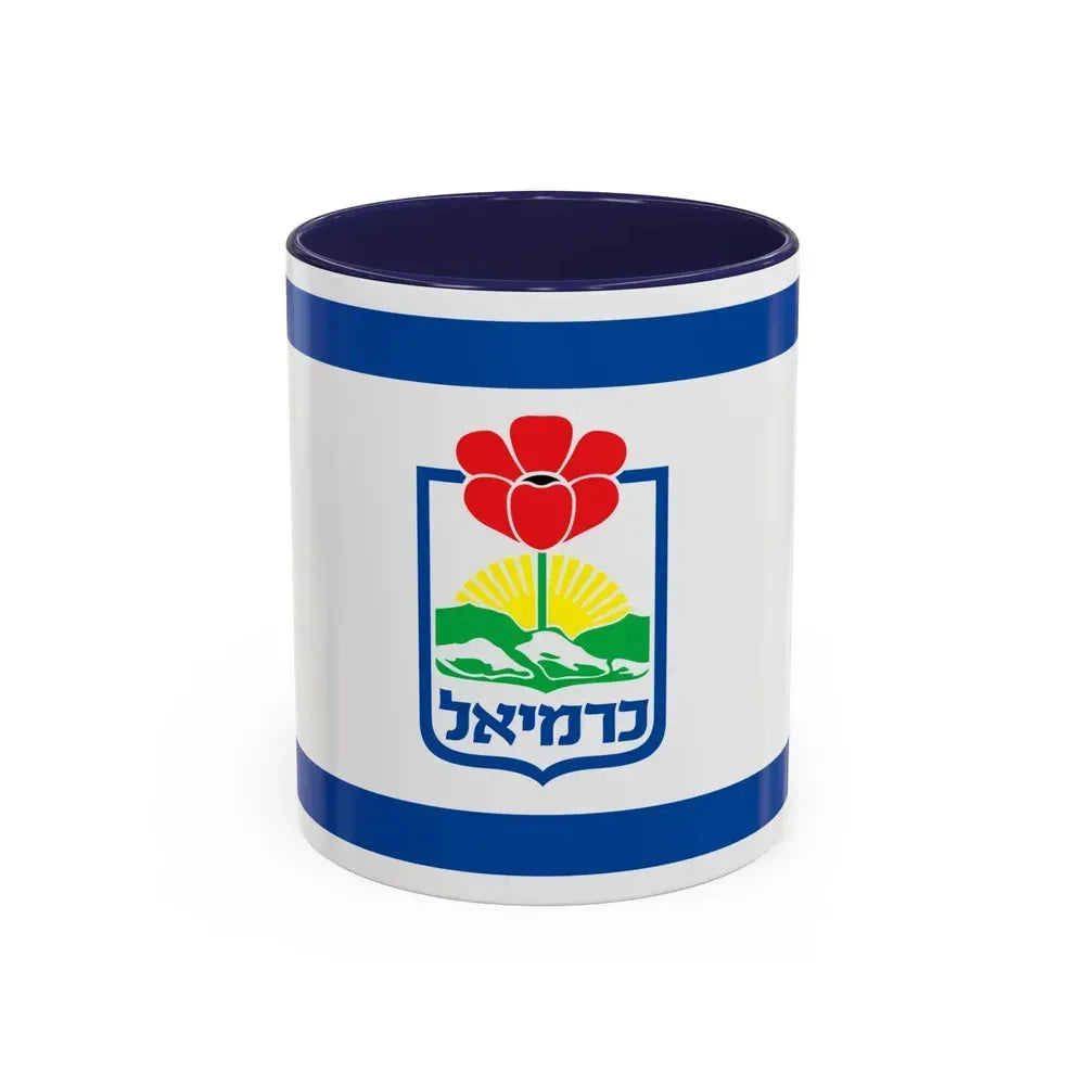 Flag of Karmiel Israel - Accent Coffee Mug 11oz Navy - Go Mug Yourself