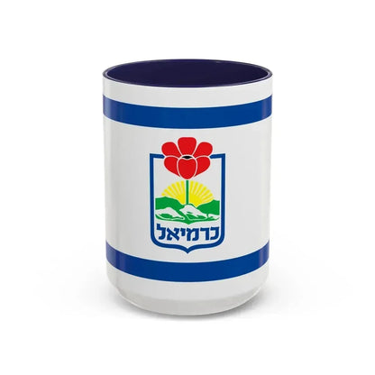 Flag of Karmiel Israel - Accent Coffee Mug 15oz Navy - Go Mug Yourself