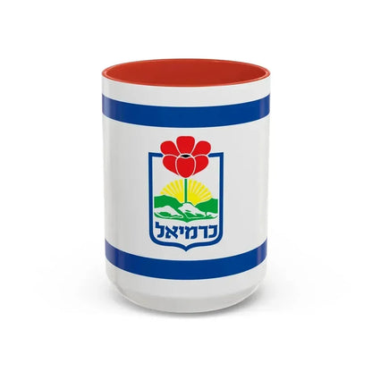 Flag of Karmiel Israel - Accent Coffee Mug 15oz Red - Go Mug Yourself