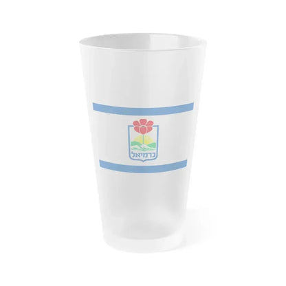 Flag of Karmiel Israel - Frosted Pint Glass 16oz 16oz Frosted - Go Mug Yourself