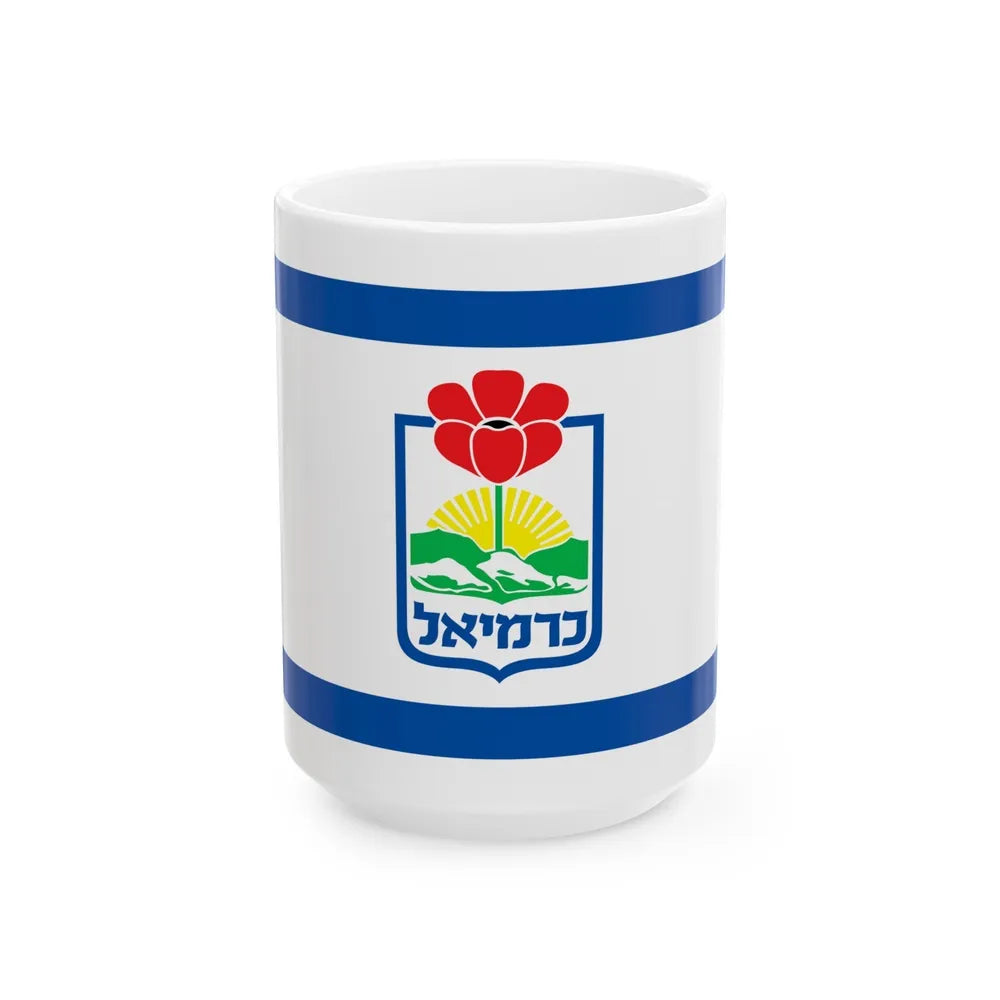 Flag of Karmiel Israel - White Coffee Mug-15oz-Go Mug Yourself