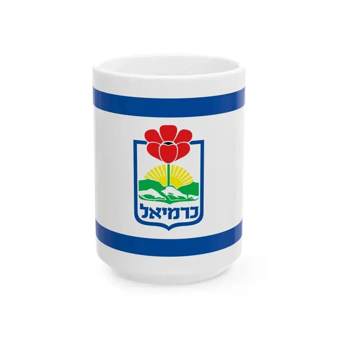 Flag of Karmiel Israel - White Coffee Mug 15oz - Go Mug Yourself