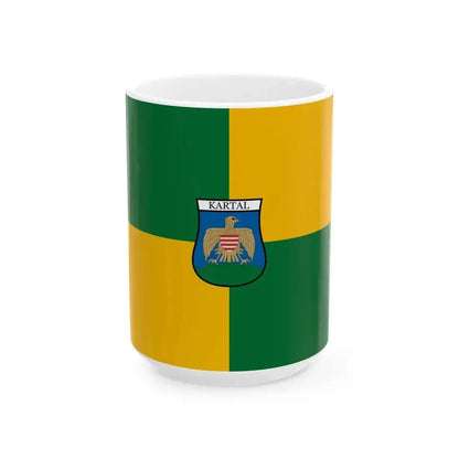 Flag of Kartal Hungary (Hungary) White Coffee Mug 15oz - Go Mug Yourself