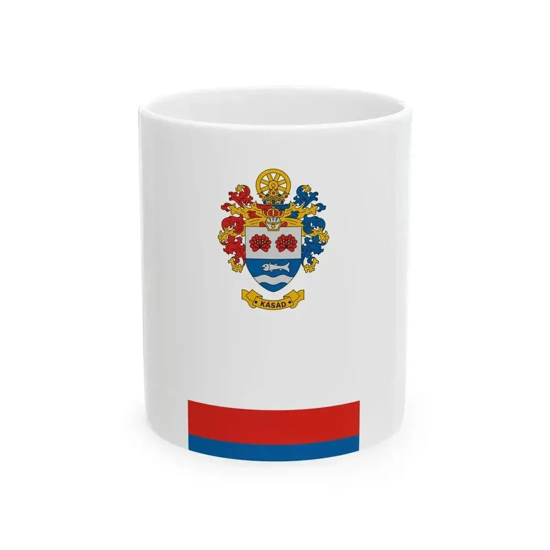 Flag of Kasad vertical (Hungary) White Coffee Mug 11oz - Go Mug Yourself