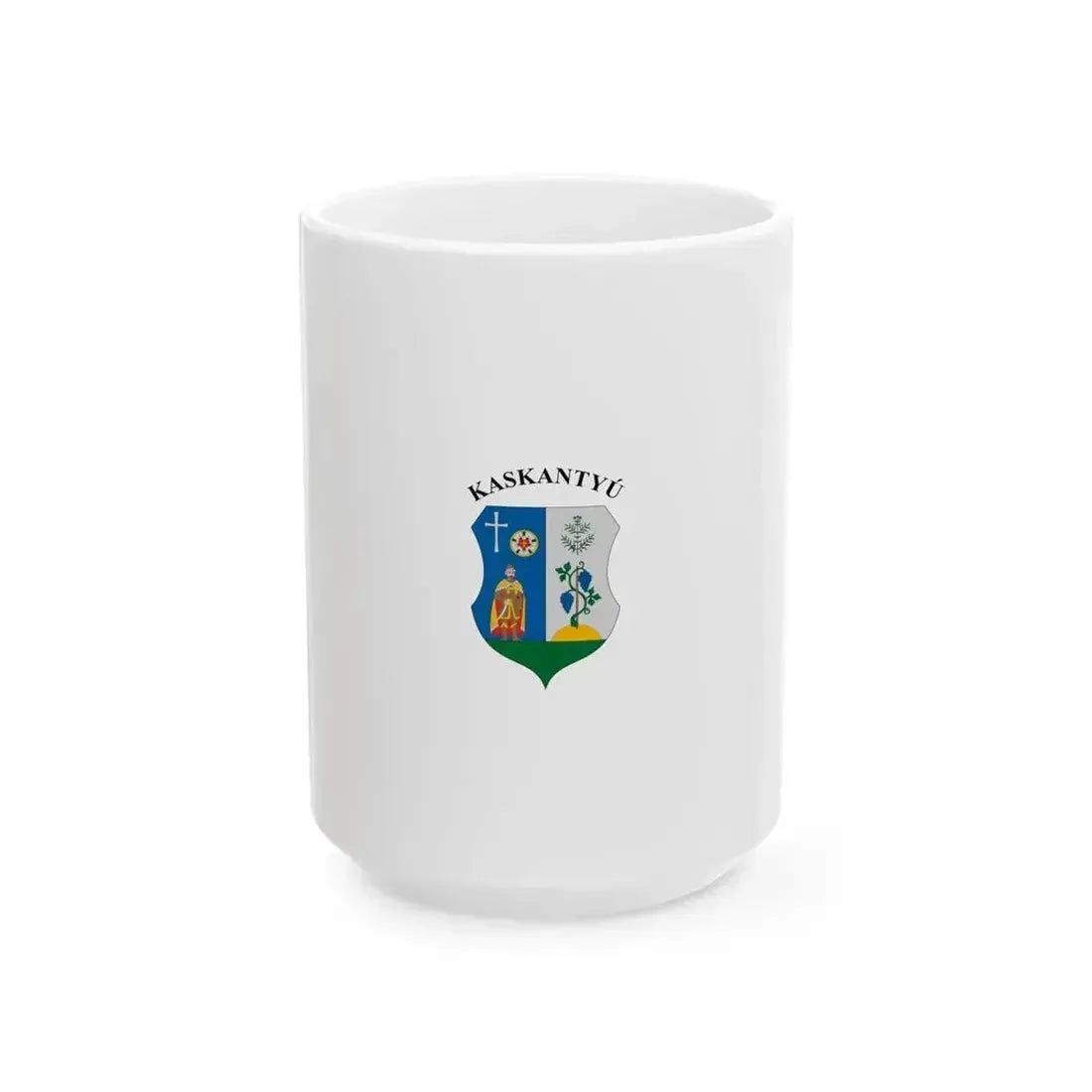 Flag of Kaskantyu vertical (Hungary) White Coffee Mug 15oz - Go Mug Yourself